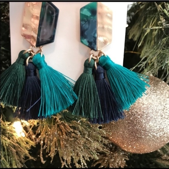 NWT Two toned hexi tassel earrings - Picture 2 of 3
